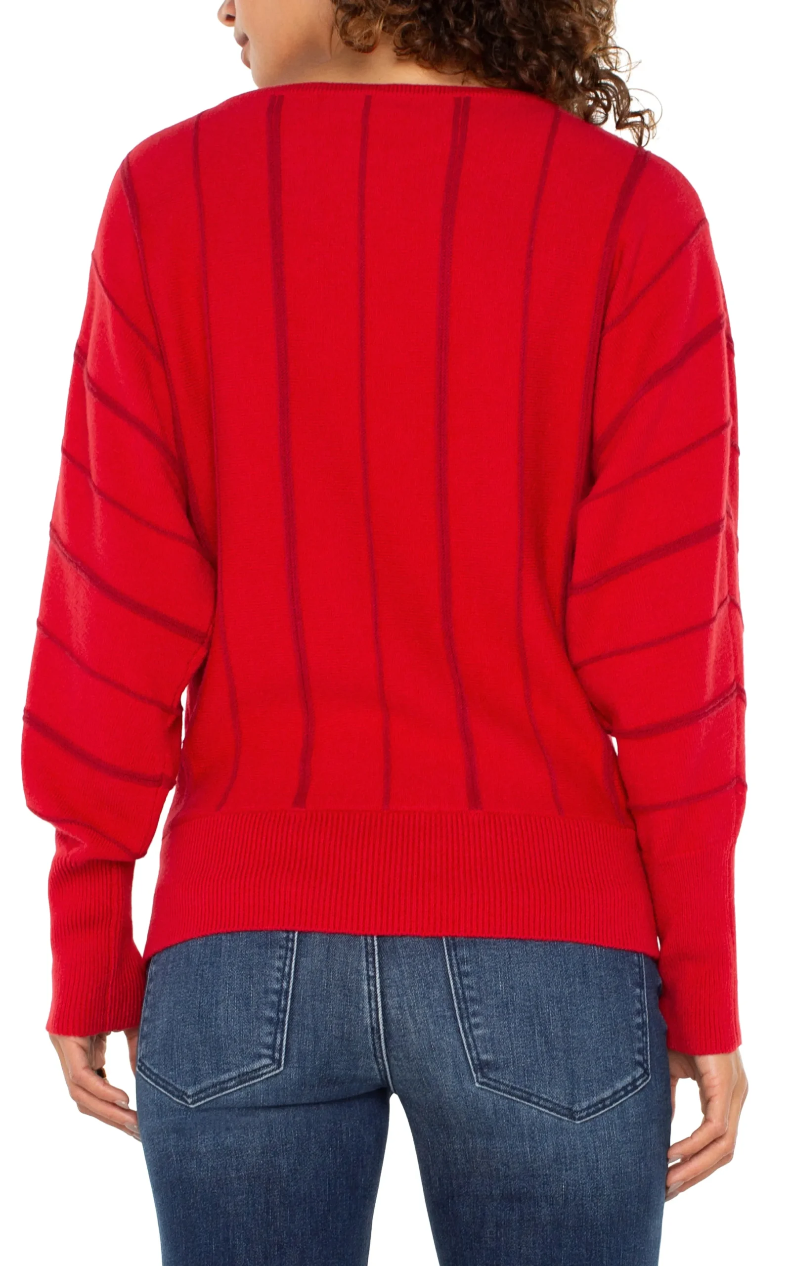 Liverpool Los Angeles Sweaters-LONG SLEEVE DOLMAN SWEATER WITH STRIPE Tangored