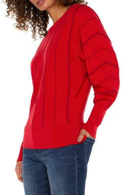 Liverpool Los Angeles Sweaters-LONG SLEEVE DOLMAN SWEATER WITH STRIPE Tangored