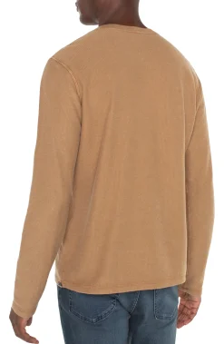 Liverpool Los Angeles Shirts-LONG SLEEVE HENLEY Tabaccobrown