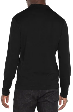 Liverpool Los Angeles Shirts-LONG SLEEVE KNIT POLO Black