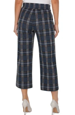 Liverpool Los Angeles Knit Pull-On-MABEL PULL-ON WIDE LEG Blackqueenblueplaid