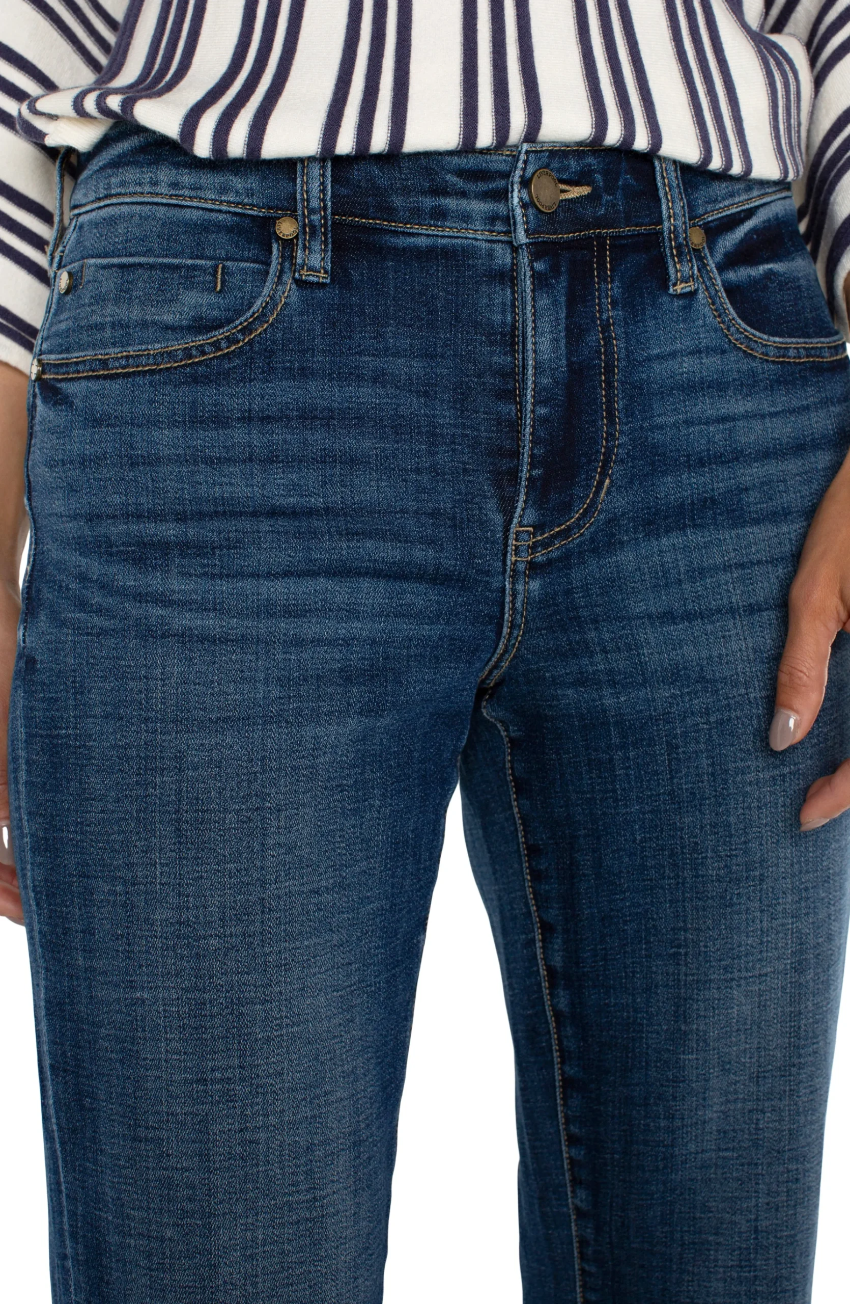Liverpool Los Angeles Jeans|Boyfriend & Girlfriend-MARLEY GIRLFRIEND CUFFED ECO Rushland