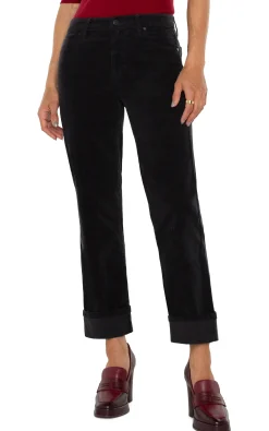 Liverpool Los Angeles Jeans|Pants-MARLEY GIRLFRIEND CUFFED CORDUROY Onyx