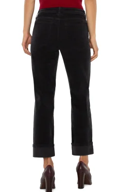 Liverpool Los Angeles Jeans|Pants-MARLEY GIRLFRIEND CUFFED CORDUROY Onyx