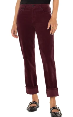 Liverpool Los Angeles Jeans|Boyfriend & Girlfriend-MARLEY GIRLFRIEND CUFFED CORDUROY Blackberry