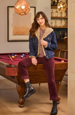 Liverpool Los Angeles Jeans|Boyfriend & Girlfriend-MARLEY GIRLFRIEND CUFFED CORDUROY Blackberry