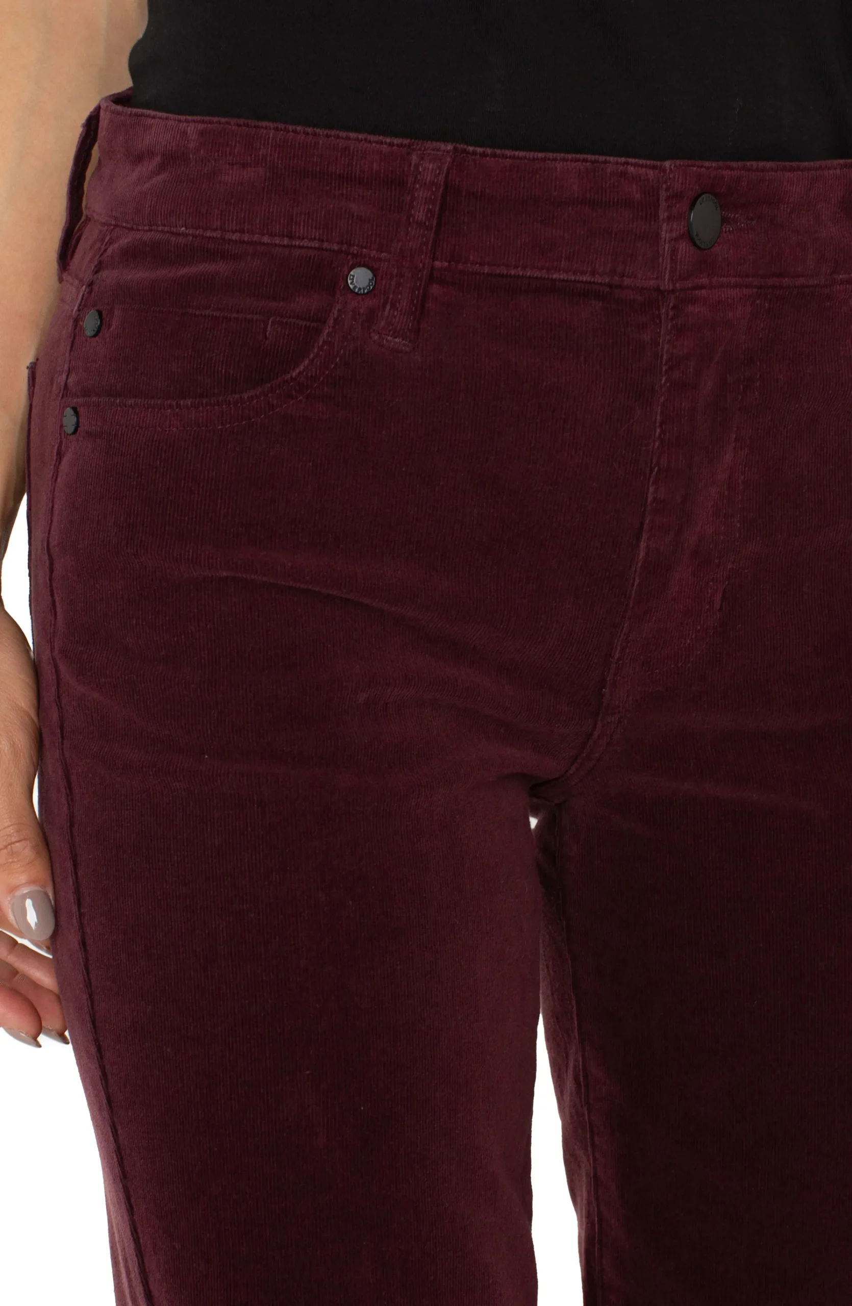 Liverpool Los Angeles Jeans|Boyfriend & Girlfriend-MARLEY GIRLFRIEND CUFFED CORDUROY Blackberry