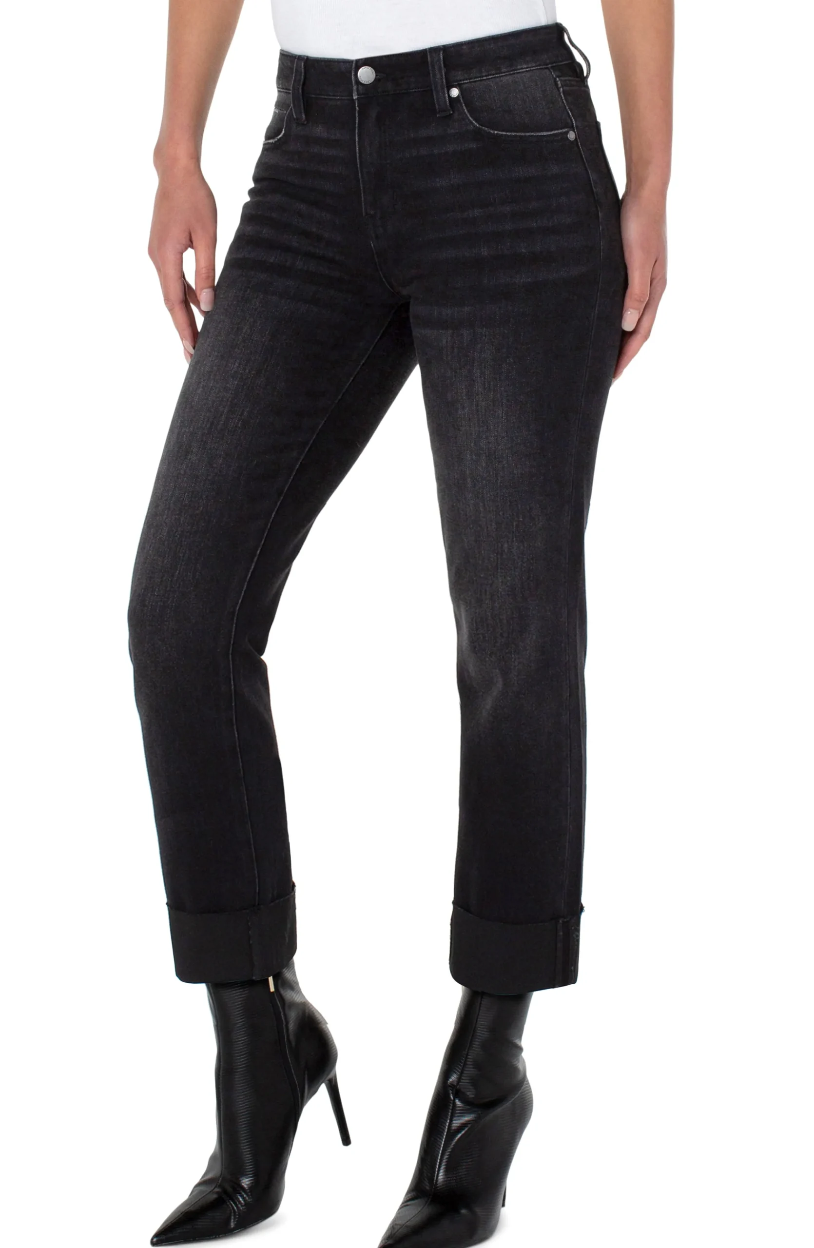 Liverpool Los Angeles Jeans-MARLEY GIRLFRIEND WITH RAW CUT CUFF ECO Herington