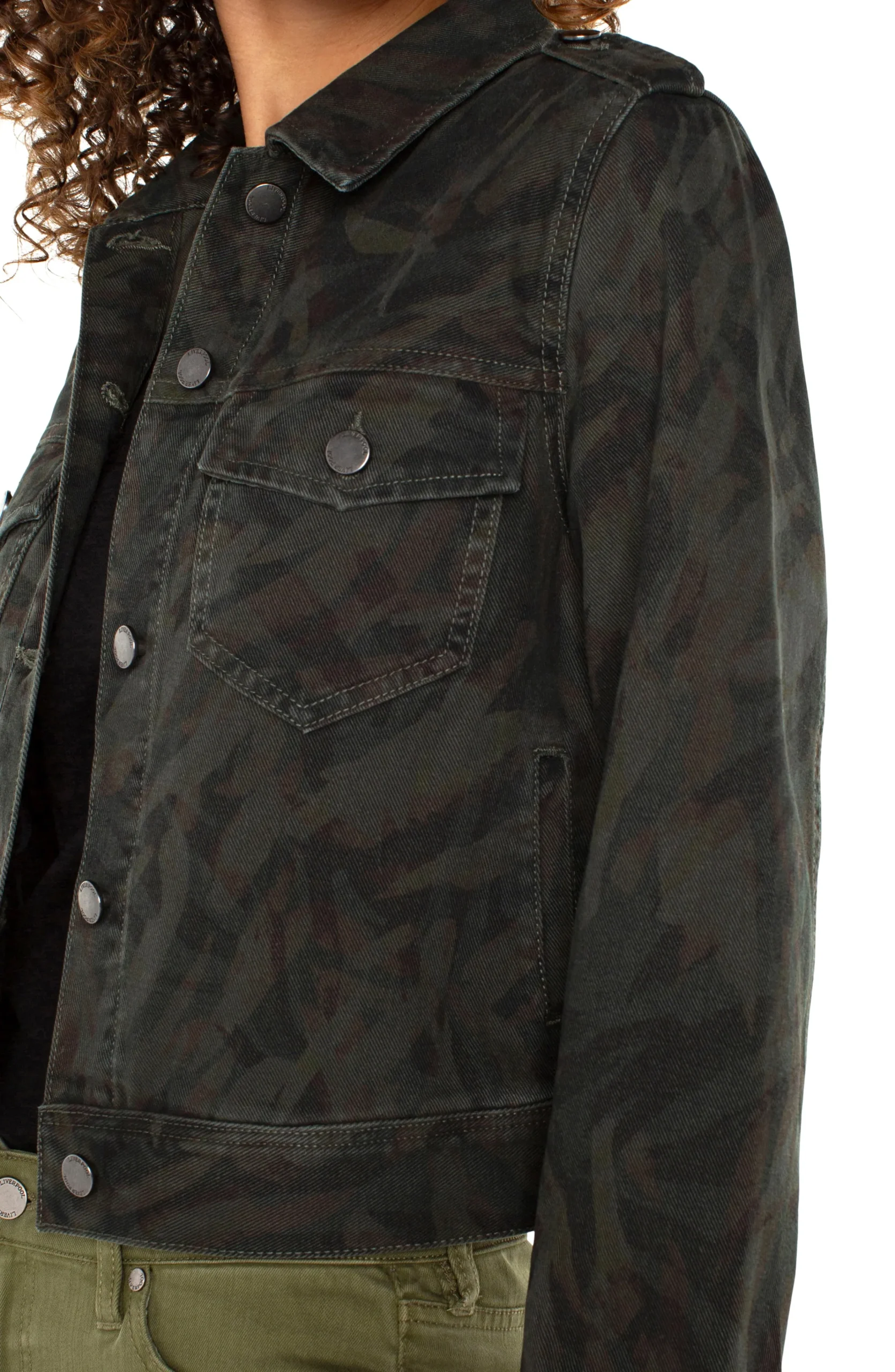 Liverpool Los Angeles Jackets|Jackets-MILITARY CROP JACKET Abstractcamo