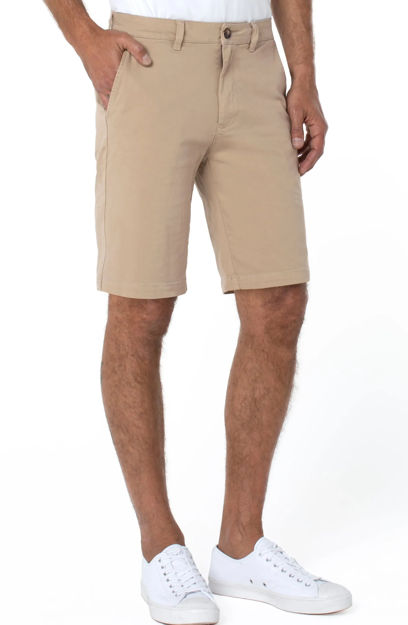 Liverpool Los Angeles Shorts-MODERN FIT TWILL SHORT Khaki