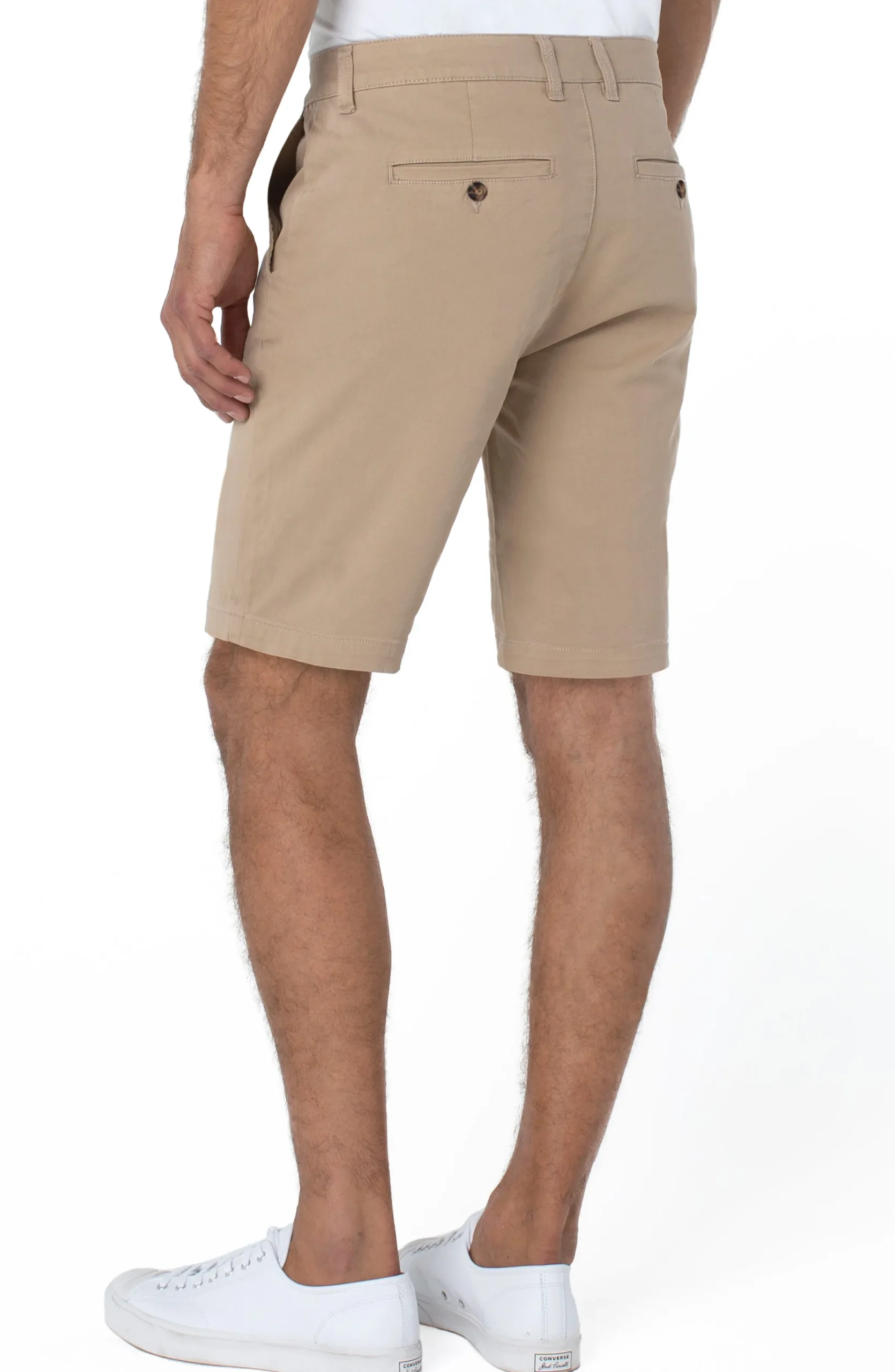Liverpool Los Angeles Shorts-MODERN FIT TWILL SHORT Khaki