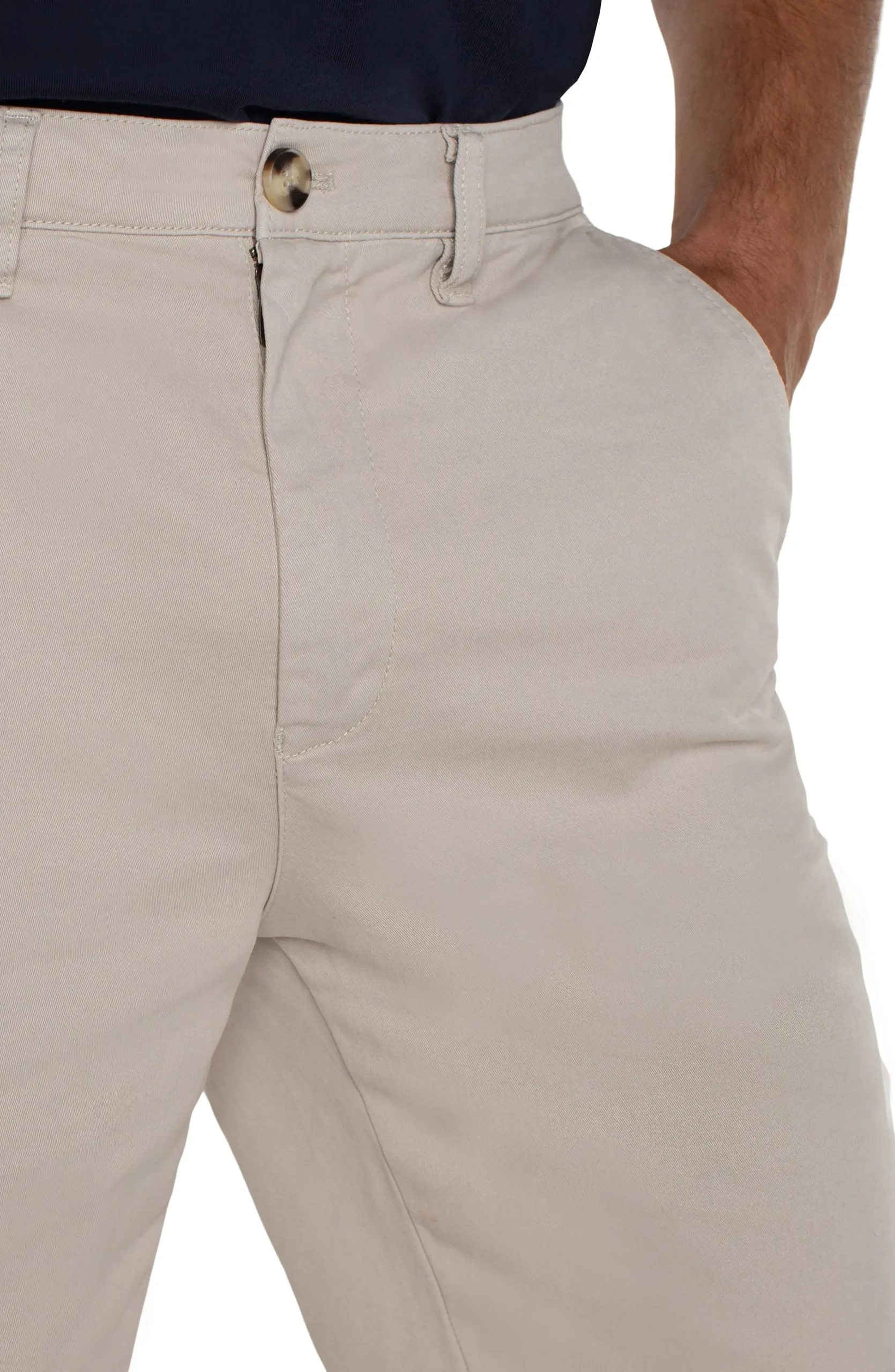 Liverpool Los Angeles Shorts-MODERN FIT TWILL SHORT Cement