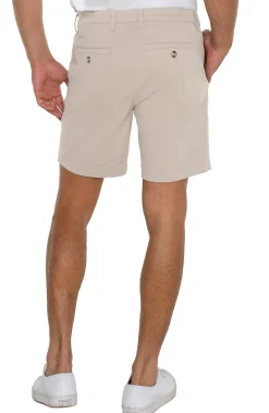 Liverpool Los Angeles Shorts-MODERN FIT TWILL SHORT Cement