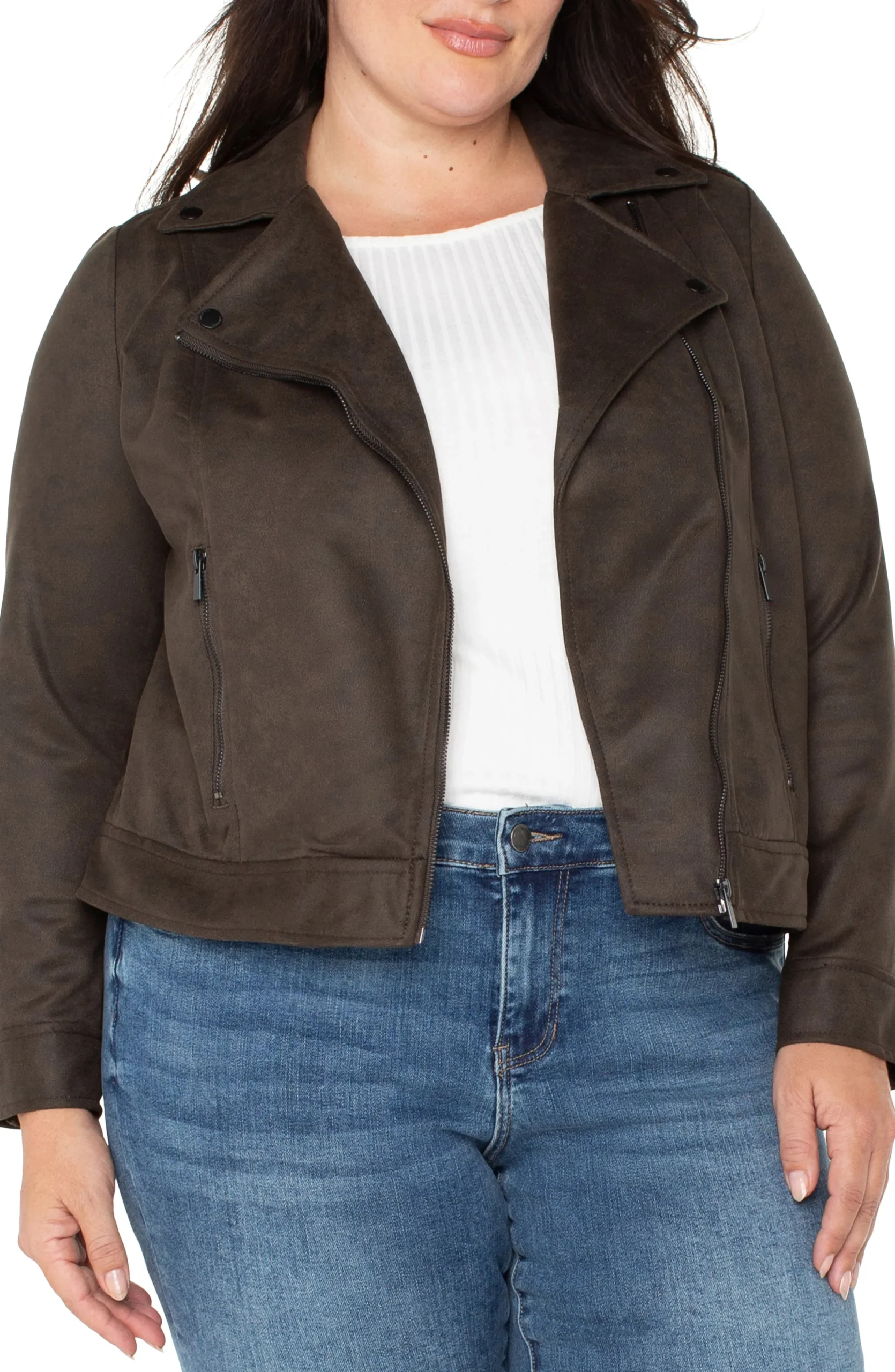 Liverpool Los Angeles Jackets-MOTO JACKET Blackolive