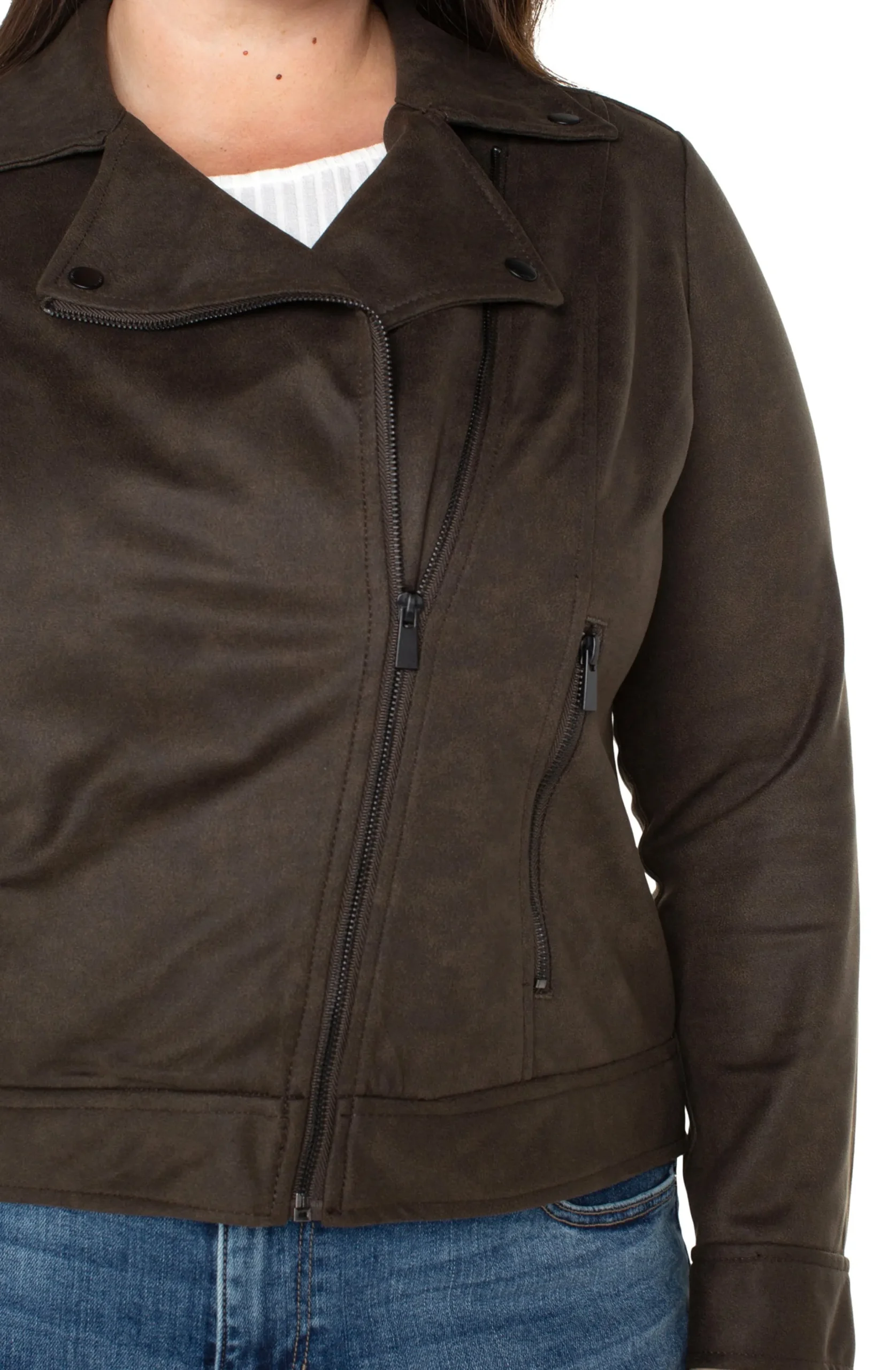 Liverpool Los Angeles Jackets-MOTO JACKET Blackolive