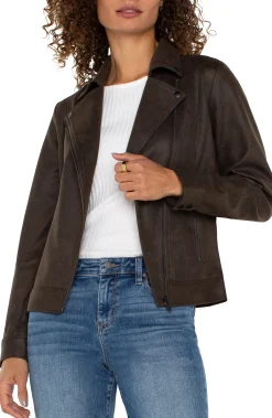 Liverpool Los Angeles Jackets-MOTO JACKET Blackolive