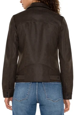 Liverpool Los Angeles Jackets-MOTO JACKET Blackolive