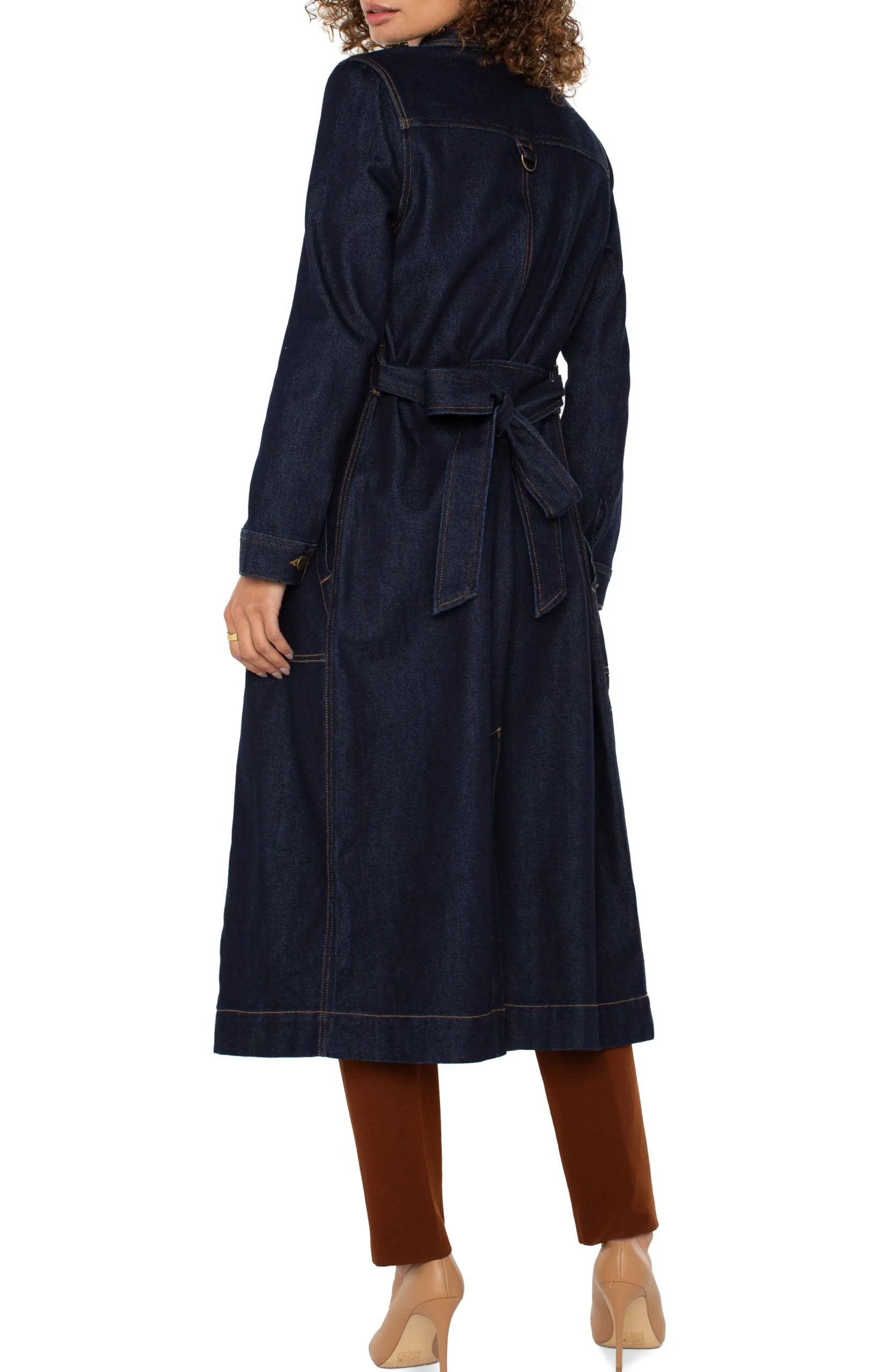 Liverpool Los Angeles Jackets|Jackets-NOTCH COLLAR DUSTER JACKET Indigorinsewash