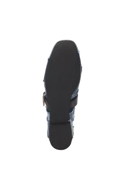Liverpool Los Angeles Flats-OAKPARK PATCHWORK FRAYED DENIM BALLERINA FLAT Ltblueindigo