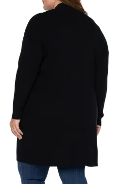 Liverpool Los Angeles Jackets-OPEN FRONT CARDIGAN SWEATER Black