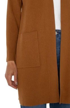 Liverpool Los Angeles Sweaters-OPEN FRONT CARDIGAN SWEATER Turmeric