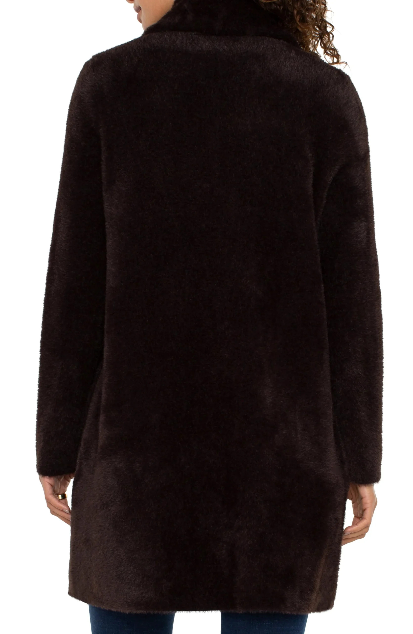 Liverpool Los Angeles Coatigans-OPEN FRONT COATIGAN SWEATER Mink