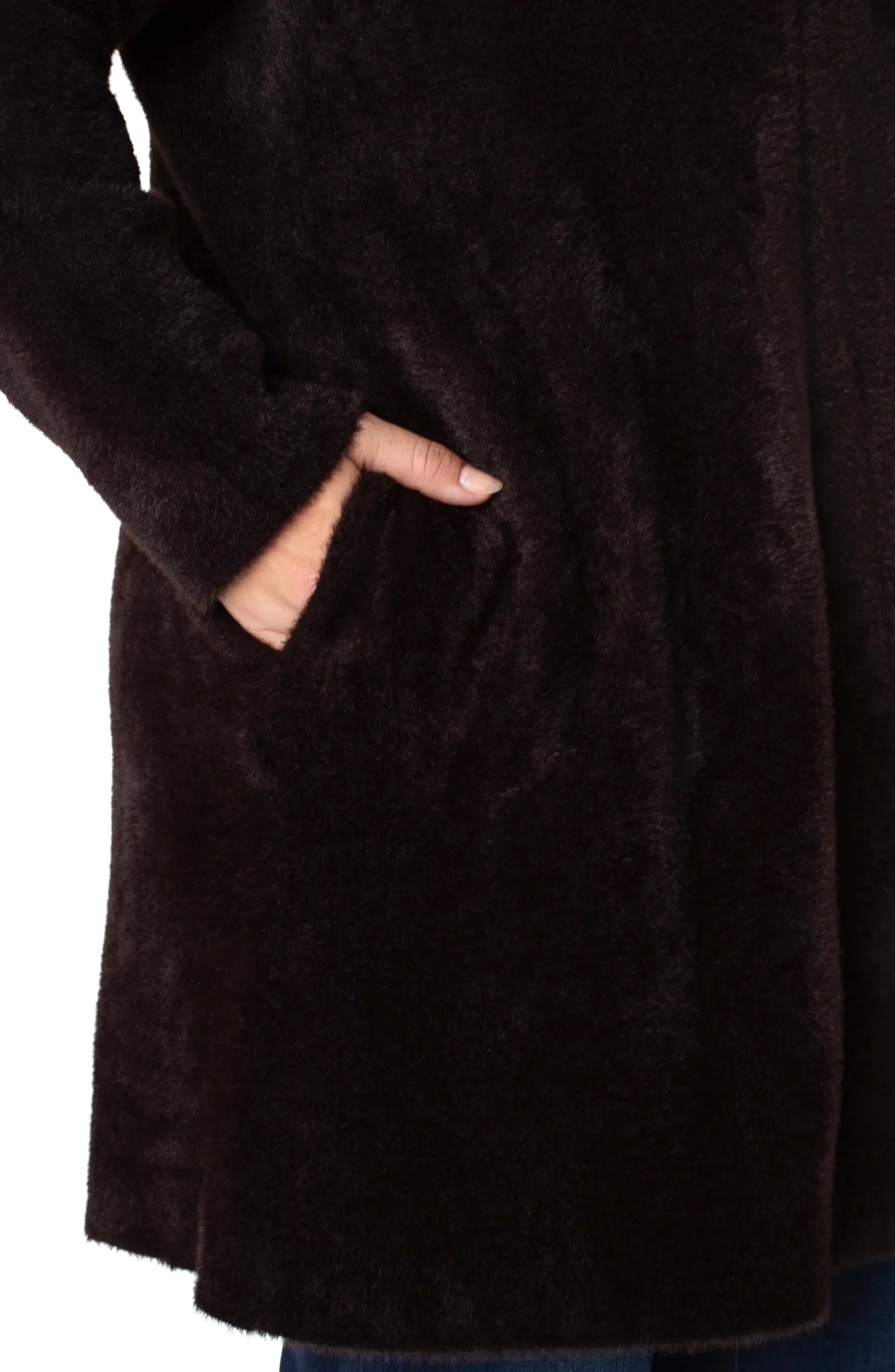 Liverpool Los Angeles Jackets-OPEN FRONT COATIGAN SWEATER Mink