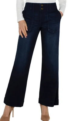 Liverpool Los Angeles Jeans-PATCH POCKET WIDE LEG TROUSER Summitlake