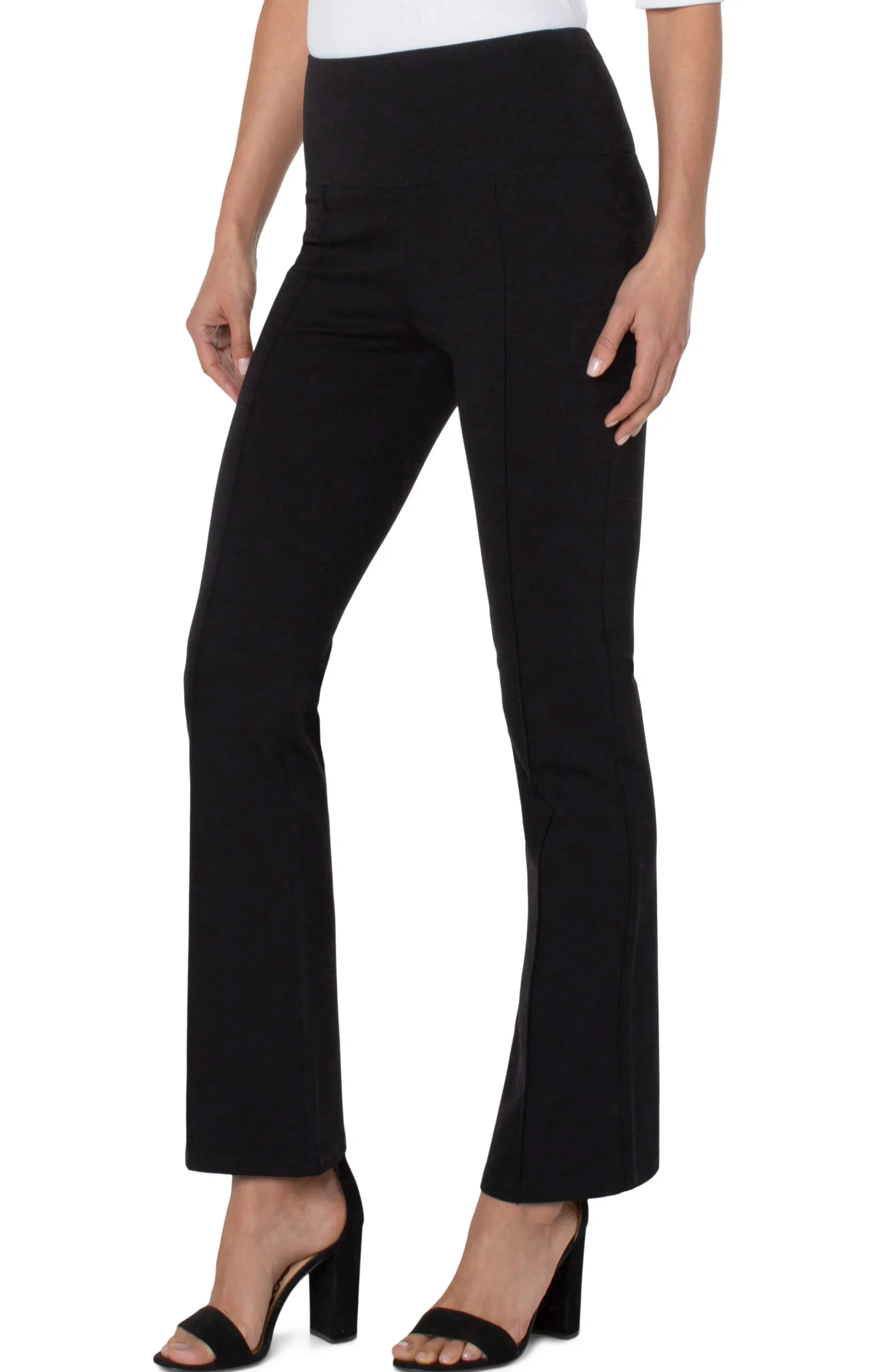 Liverpool Los Angeles Knit Pull-On|Pants-PEARL FULL LENGTH FLARE Black