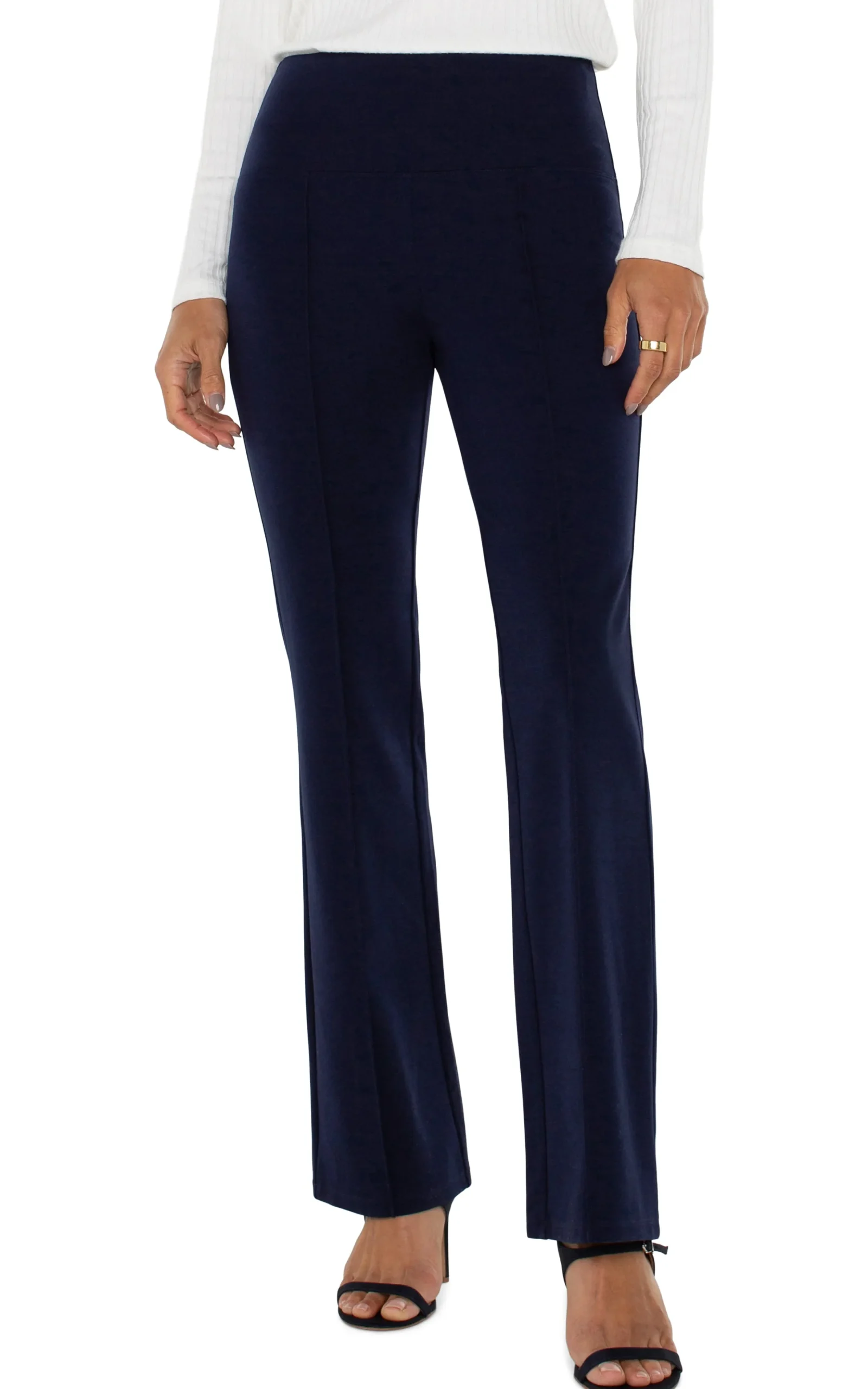 Liverpool Los Angeles Knit Pull-On|Pants-PEARL FULL LENGTH FLARE Cadetblue