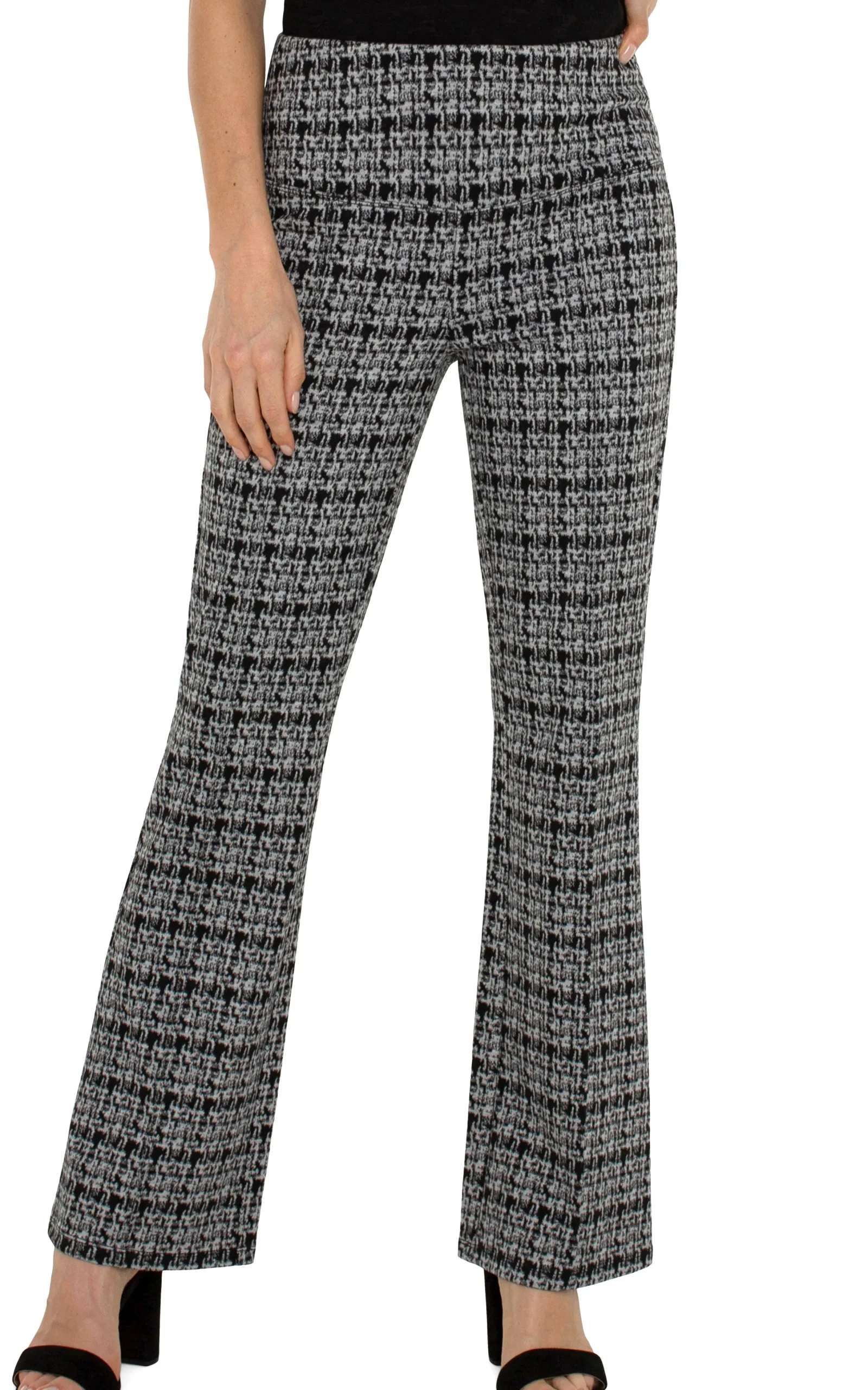 Liverpool Los Angeles Pants|Bootcut & Flares-PEARL FULL LENGTH FLARE Blackgreyplaid