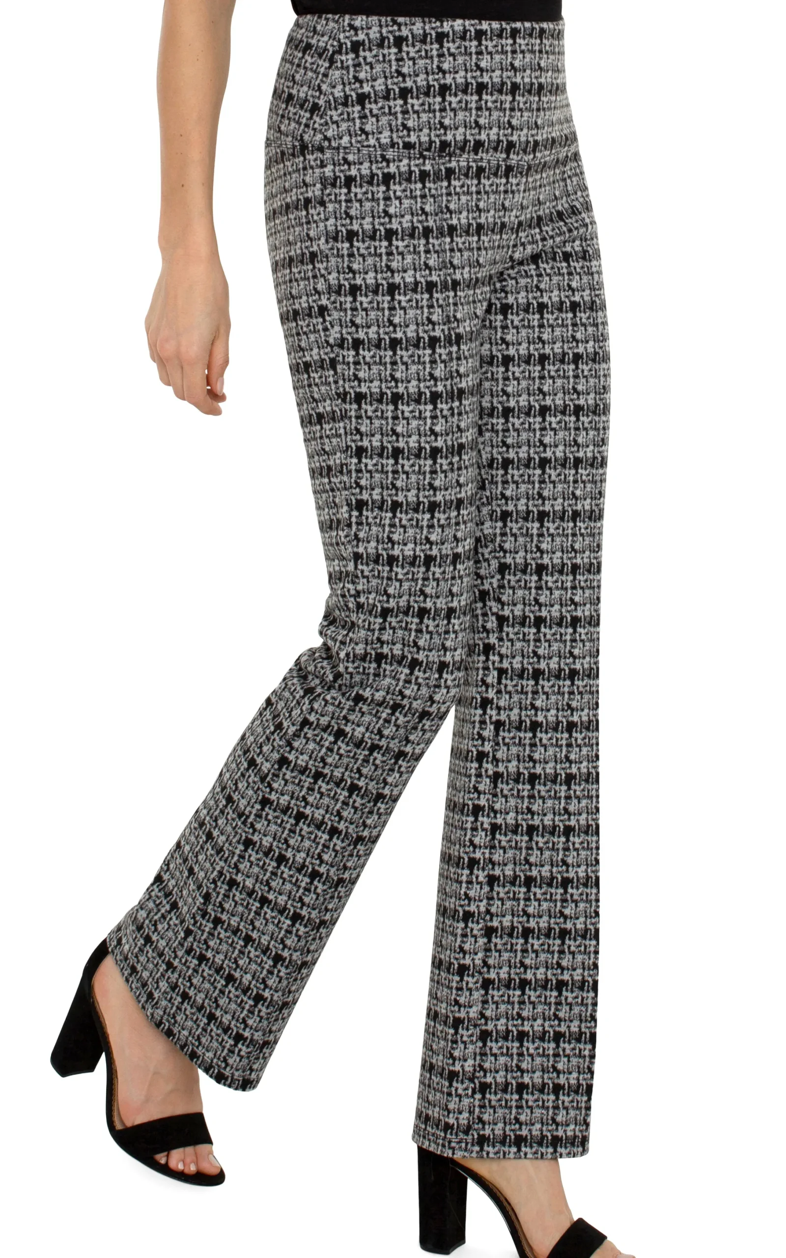 Liverpool Los Angeles Pants|Bootcut & Flares-PEARL FULL LENGTH FLARE Blackgreyplaid