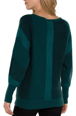 Liverpool Los Angeles Tops-PETITE BOAT NECK DOLMAN SWEATER Malachitemulti