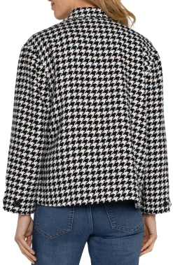 Liverpool Los Angeles Jackets-PETITE BOXY SHACKET Blackwhitehoundstooth