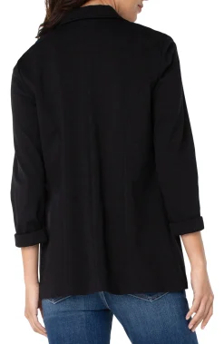 Liverpool Los Angeles Jackets-PETITE BOYFRIEND BLAZER WITH PRINCESS DARTS Black