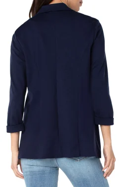 Liverpool Los Angeles Jackets-PETITE BOYFRIEND BLAZER WITH PRINCESS DARTS Cadetblue