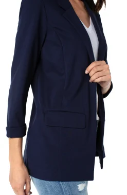 Liverpool Los Angeles Jackets-PETITE BOYFRIEND BLAZER WITH PRINCESS DARTS Cadetblue