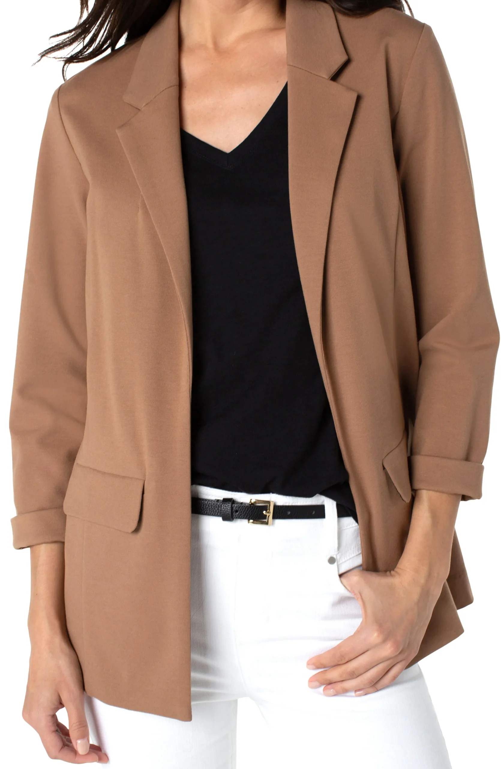 Liverpool Los Angeles Jackets-PETITE BOYFRIEND BLAZER WITH PRINCESS DARTS Maple