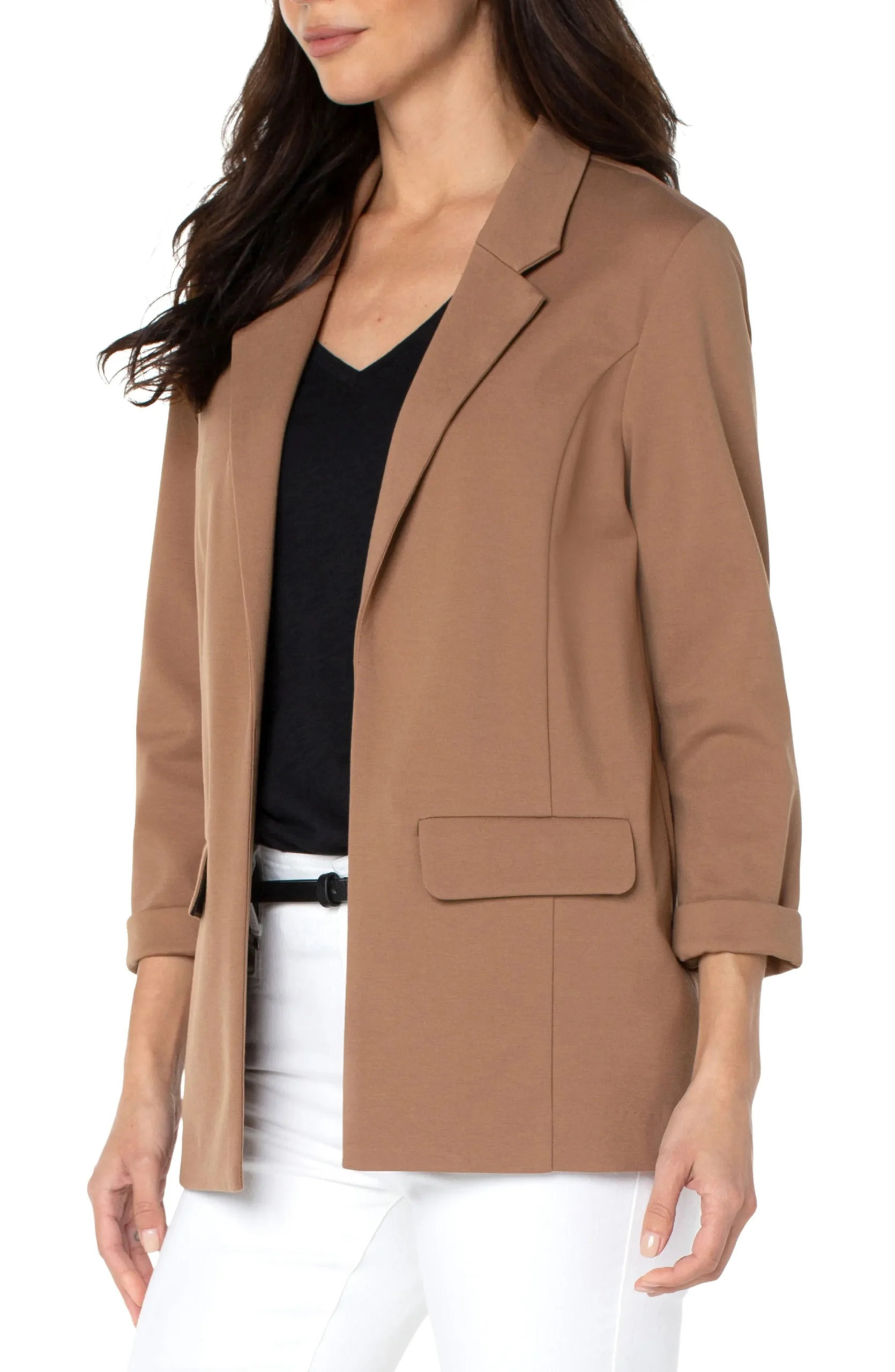 Liverpool Los Angeles Jackets-PETITE BOYFRIEND BLAZER WITH PRINCESS DARTS Maple