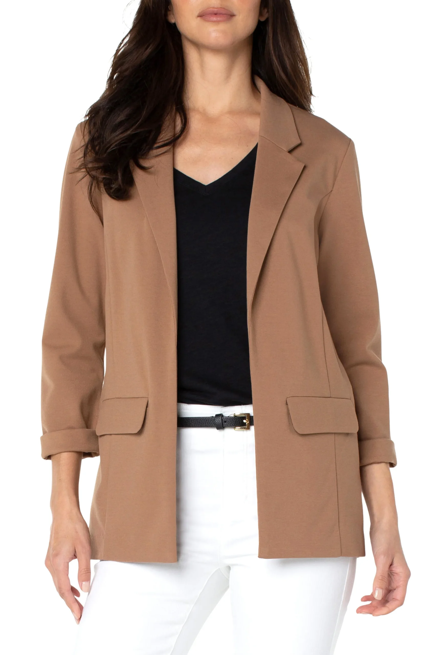 Liverpool Los Angeles Jackets-PETITE BOYFRIEND BLAZER WITH PRINCESS DARTS Maple
