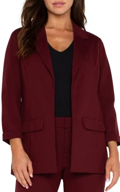 Liverpool Los Angeles Jackets-PETITE BOYFRIEND BLAZER WITH PRINCESS DARTS Bordeaux