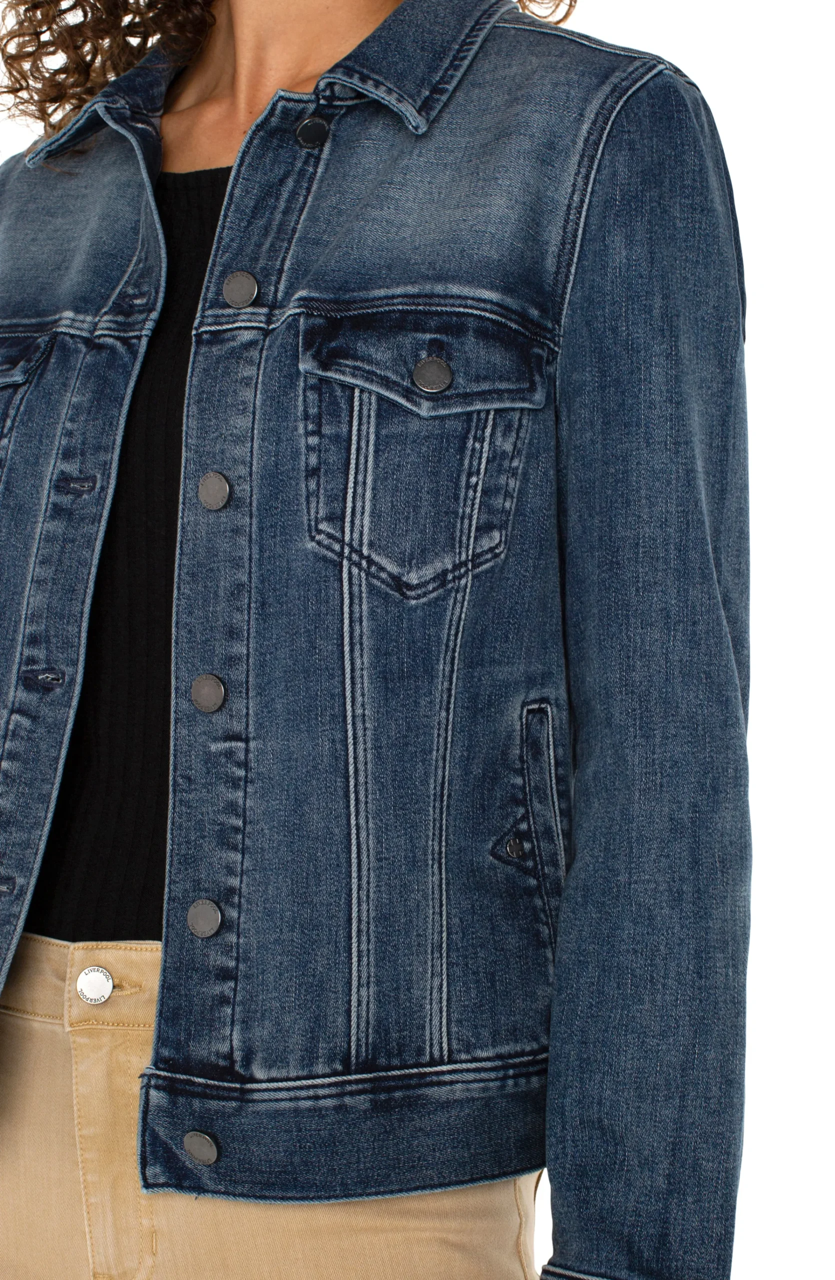 Liverpool Los Angeles Jackets-PETITE CLASSIC JEAN JACKET Ponderay