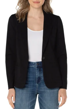 Liverpool Los Angeles Jackets-PETITE FITTED BLAZER Black