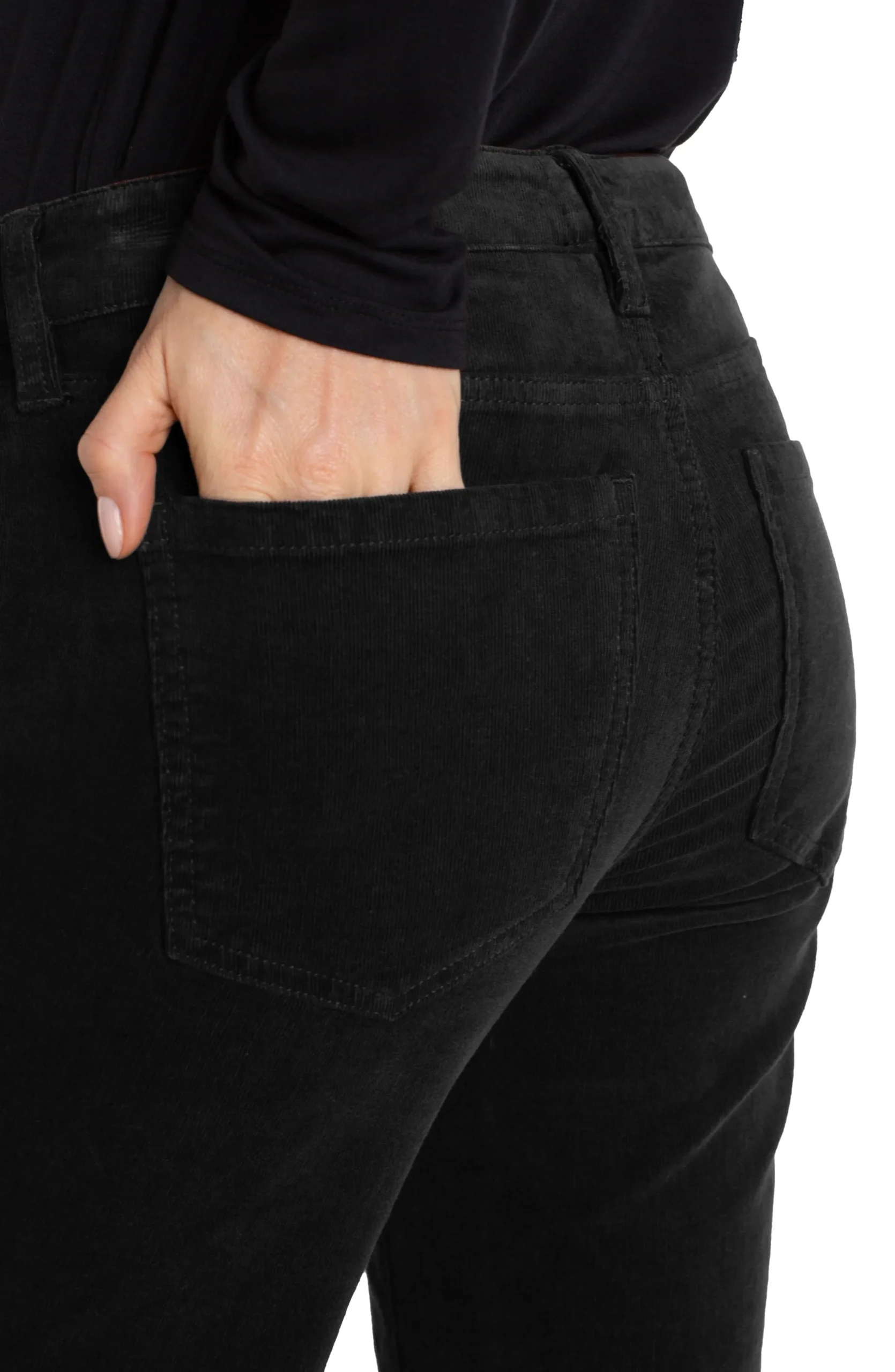 Liverpool Los Angeles Pants-PETITE HANNAH FLARE CORDUROY Onyx