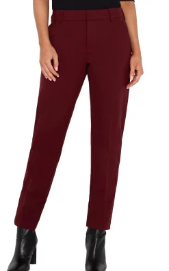 Liverpool Los Angeles Pants|Trousers-PETITE KELSEY KNIT TROUSER SUPER STRETCH Bordeaux