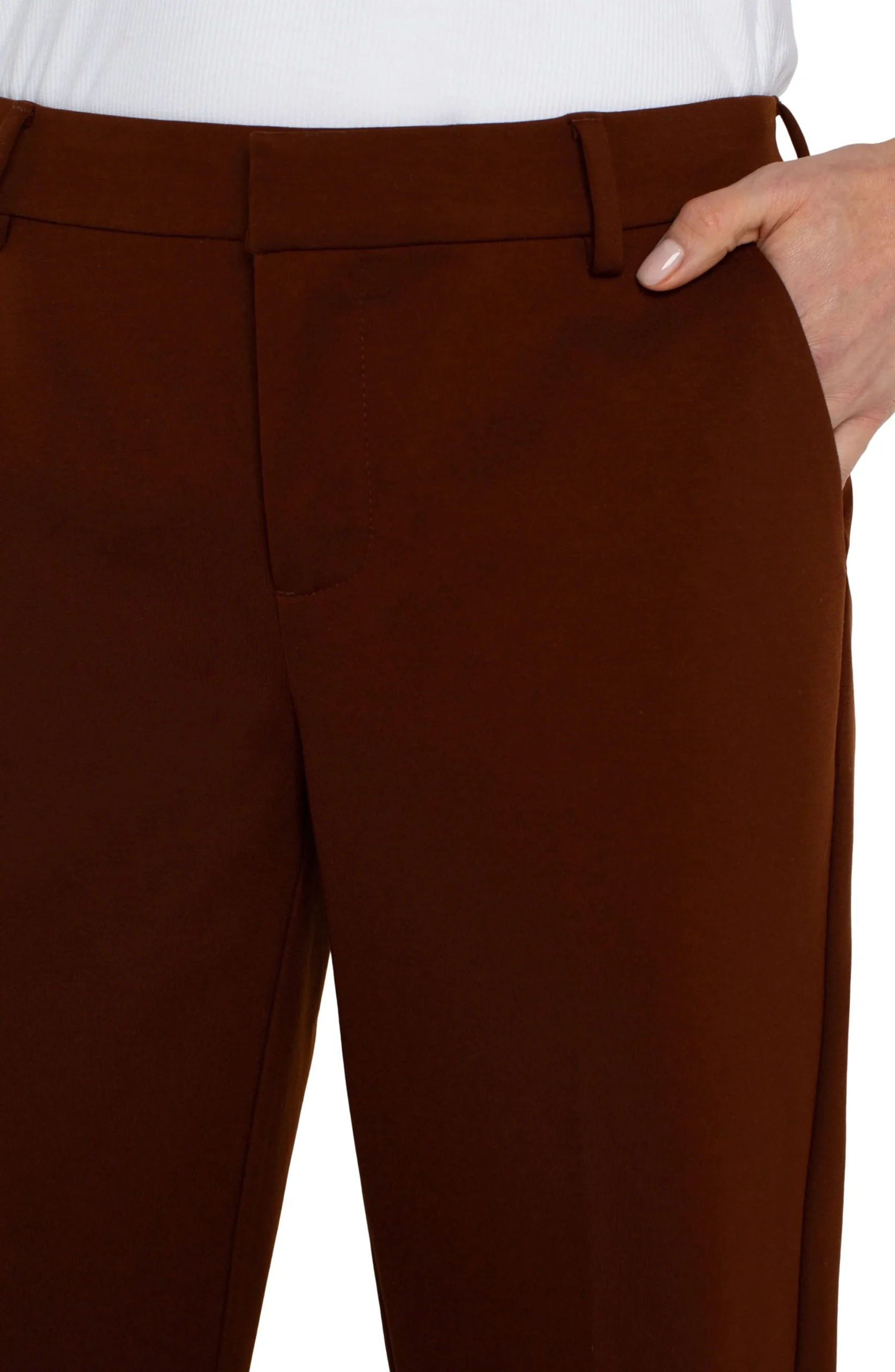 Liverpool Los Angeles Pants-PETITE KELSEY KNIT TROUSER SUPER STRETCH Richmahogany