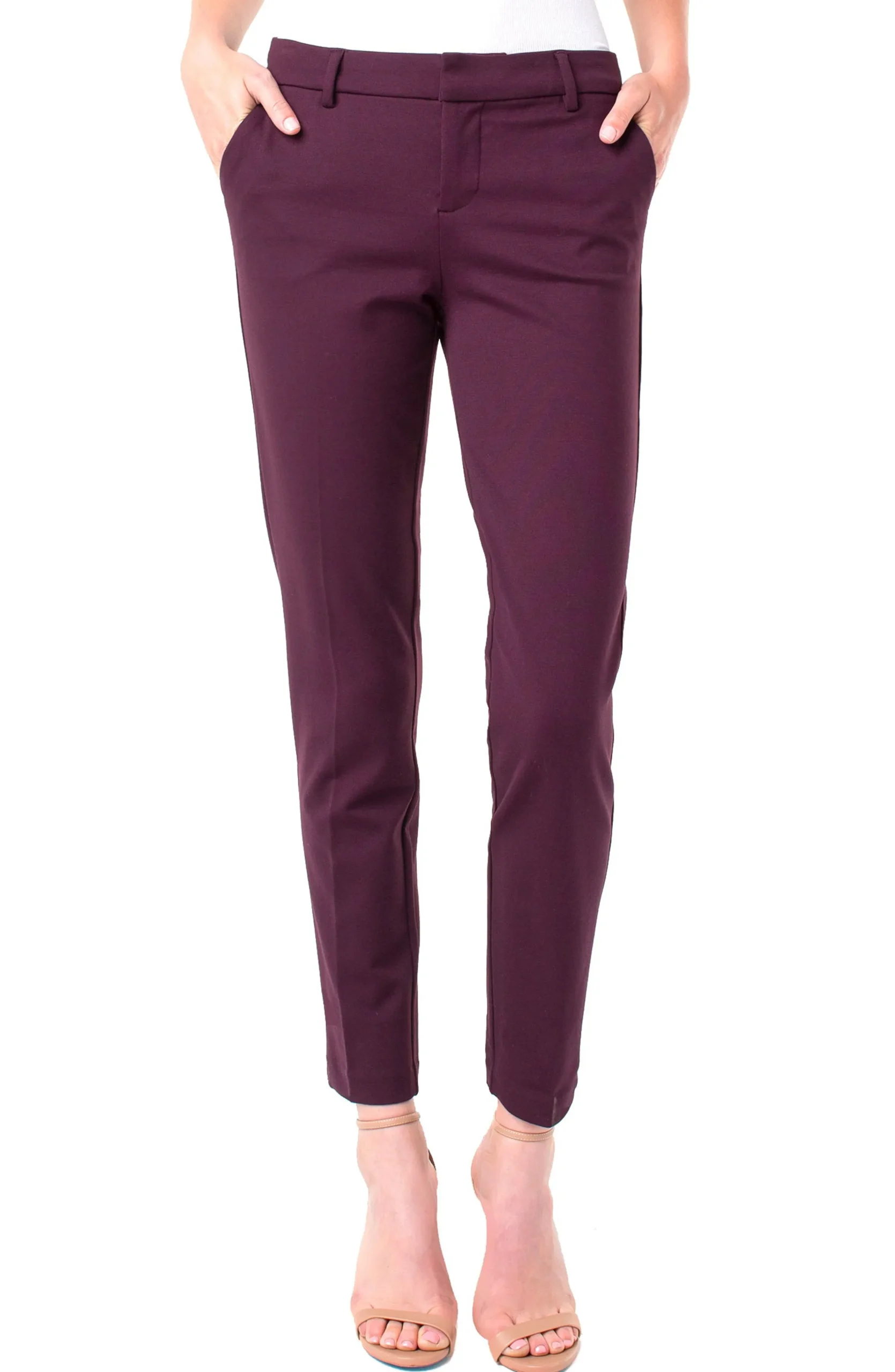 Liverpool Los Angeles Pants-PETITE KELSEY TROUSER Aubergine
