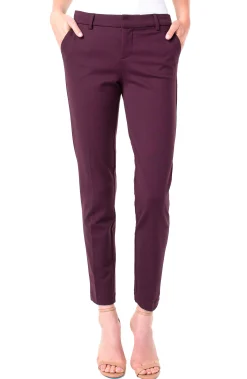 Liverpool Los Angeles Pants-PETITE KELSEY TROUSER Aubergine