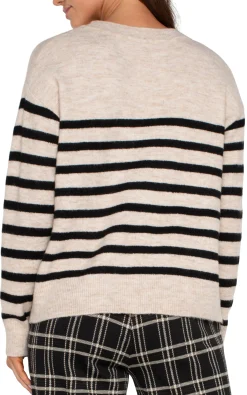 Liverpool Los Angeles Tops-PETITE LONG SLEEVE CREW NECK DROP SHOULDER SWEATER Oatmealheather