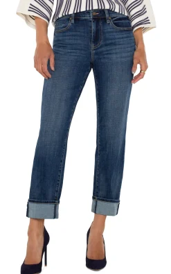 Liverpool Los Angeles Jeans-PETITE MARLEY GIRLFRIEND CUFFED Rushland